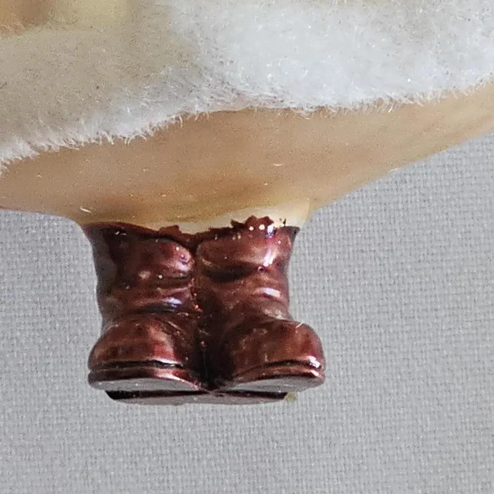 Antique Vintage Blown Glass Ornament Hand Painted Angel Girl Coat Floral RARE - Picture 4 of 8